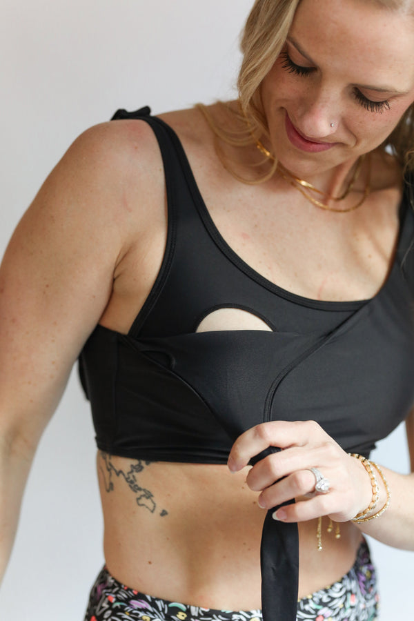 Tie Shoulder Breastfeeding Swimsuit Top | FINAL SALE
