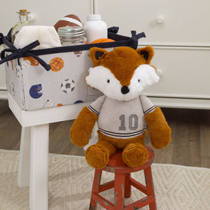 Team All Star Dark Orange and Ivory "Ace" The Plush Fox Stuffed Animal with Jersey