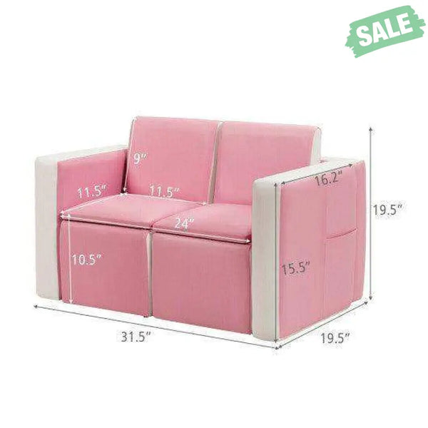 Multi-functional Kids Sofa Table Chair Set Red Kids Chairs & Seating