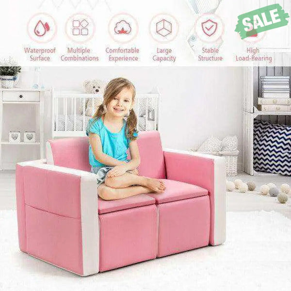 Multi-functional Kids Sofa Table Chair Set Red Kids Chairs & Seating