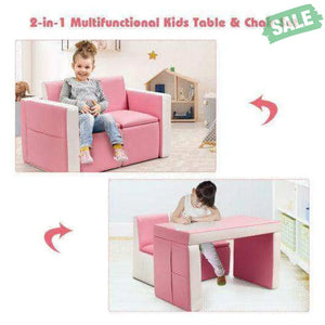 Multi-functional Kids Sofa Table Chair Set Red Kids Chairs & Seating