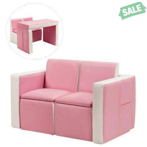 Multi-functional Kids Sofa Table Chair Set Red Kids Chairs & Seating