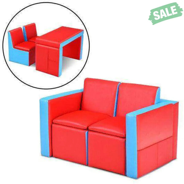 Multi-functional Kids Sofa Table Chair Set Red Kids Chairs & Seating