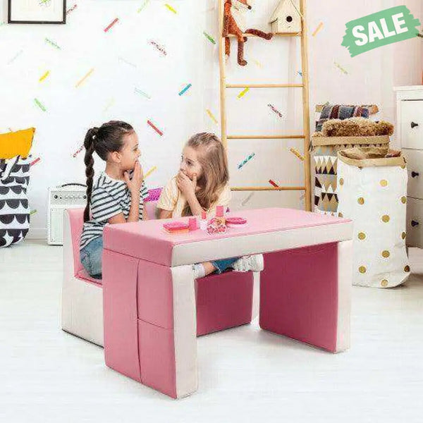 Multi-functional Kids Sofa Table Chair Set Red Kids Chairs & Seating