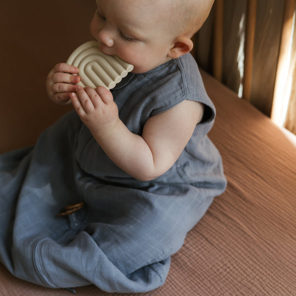 Mushie Organic Cotton Sleep Bag lightweight breathable two-way zipper