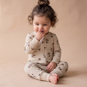 Organic 2-Way Zip Romper - Mushroom
