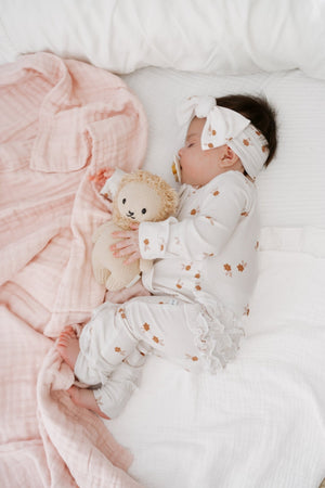 Baby Pink Organic Muslin Cotton 6-Layer Baby Blanket