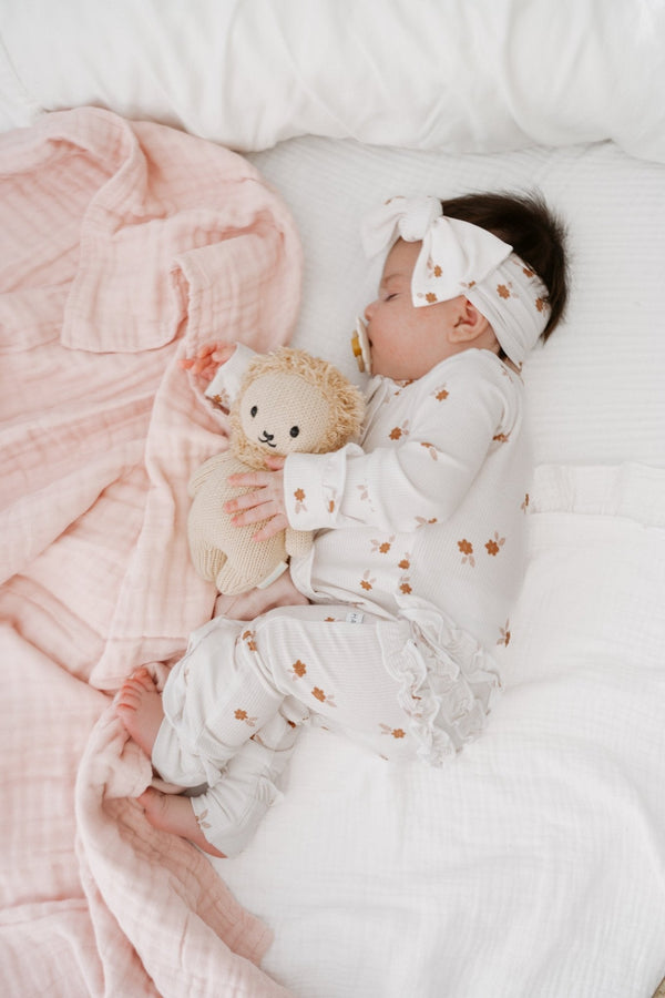 Baby Pink Organic Muslin Cotton 6-Layer Baby Blanket