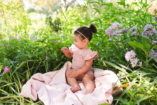 Baby Pink Organic Muslin Cotton 6-Layer Baby Blanket
