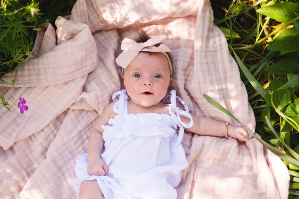 Baby Pink Organic Muslin Cotton 6-Layer Baby Blanket