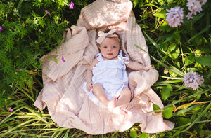 Baby Pink Organic Muslin Cotton 6-Layer Baby Blanket