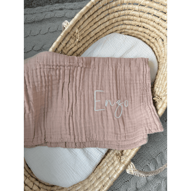 Taupe Organic Cotton Muslin Baby Blanket