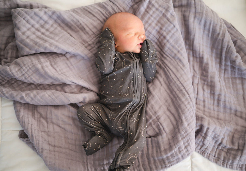Lavender Gray Muslin 6-Layer Blanket