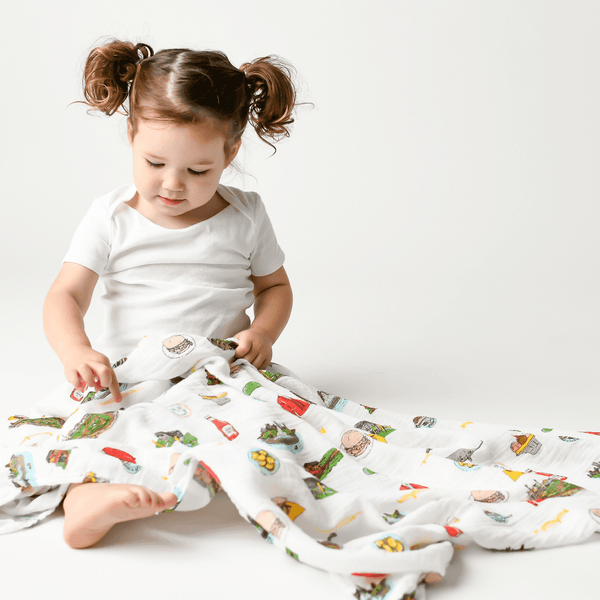 GiftSet: Pittsburgh Baby Muslin Swaddle Blanket and Burp Cloth/Bib Combo Baby Shower Essential for Newborn