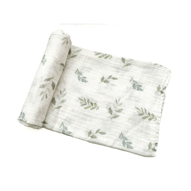 Green Leaves Muslin Swaddle Blanket
