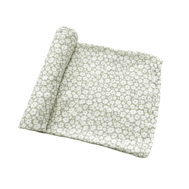 Sage Ditsy Floral Muslin Swaddle Blanket