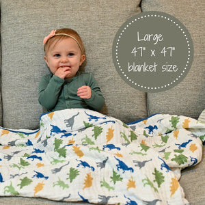 Dinosaur Muslin Blanket - Rawr Muslin Quilt