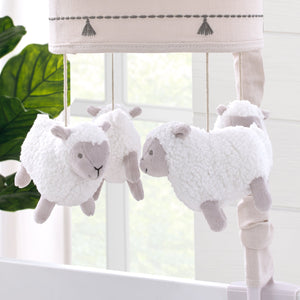 Together is Better White and Taupe Lambs Musical Mobile