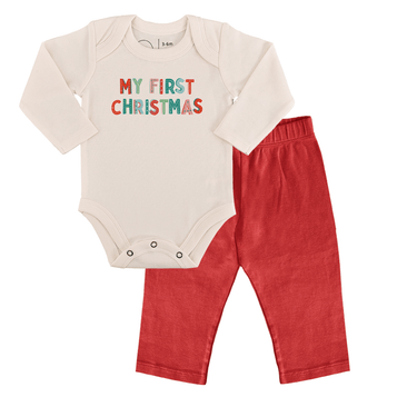 My First Christmas red gift set for babies, perfect for holiday celebrations.