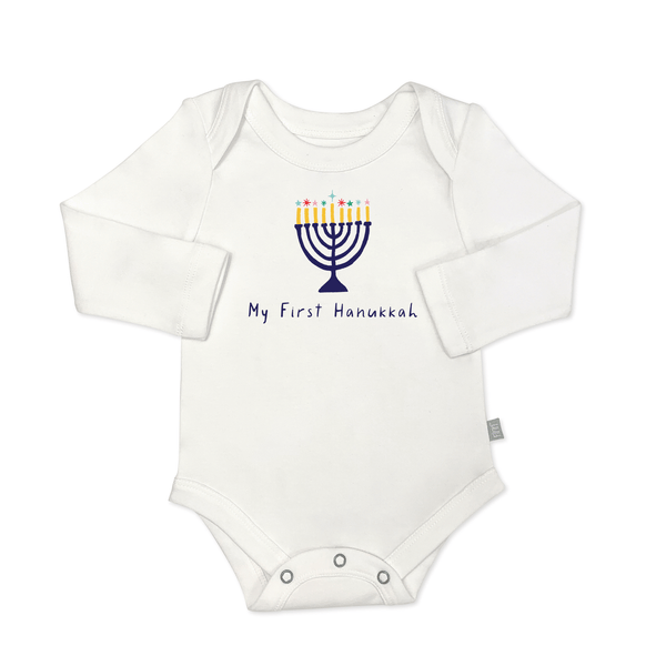 long sleeve graphic bodysuit | my first hanukkah