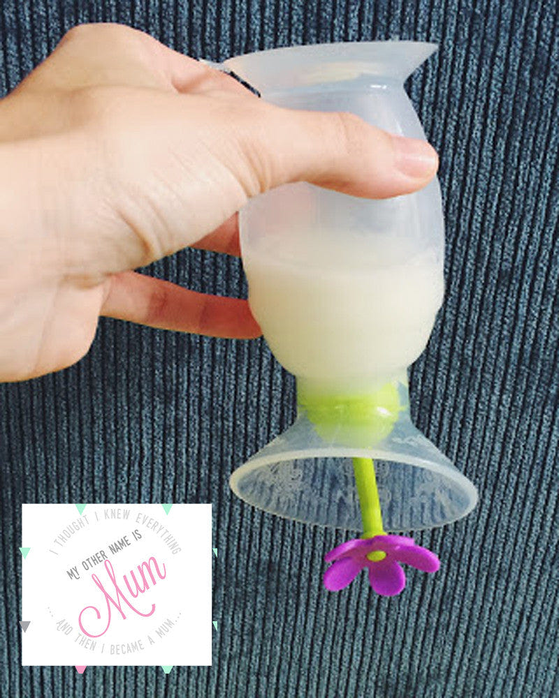 Haakaa Gen 1 Silicone Breast Pump 4 oz with Silicone Flower Stopper Set - Manual Breast Pump for nursing mothers.