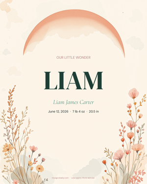 name poster boho terracotta
