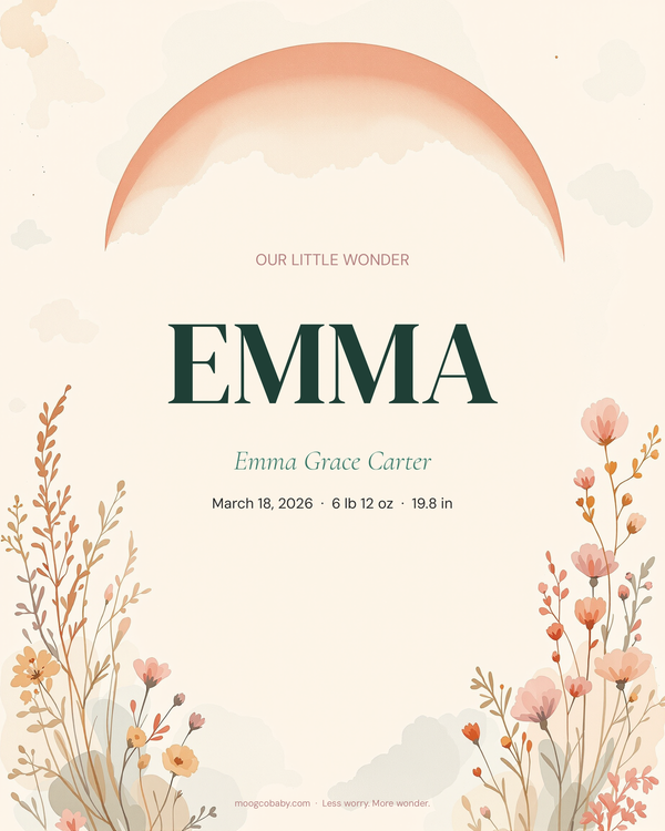 name poster boho terracotta emma