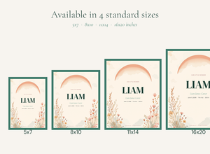 name poster boho terracotta sizes