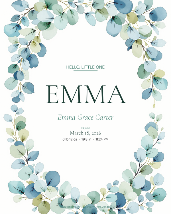 name poster botanical sage emma