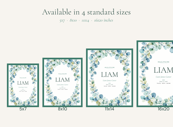name poster botanical sage sizes