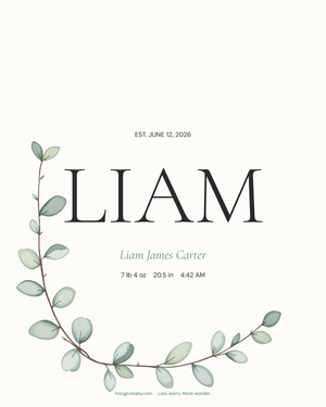 name poster minimal cream