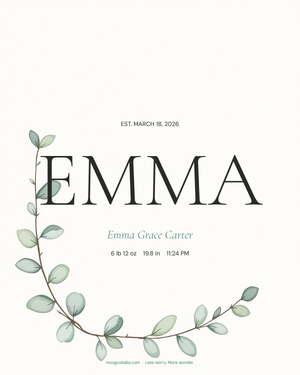 name poster minimal cream emma