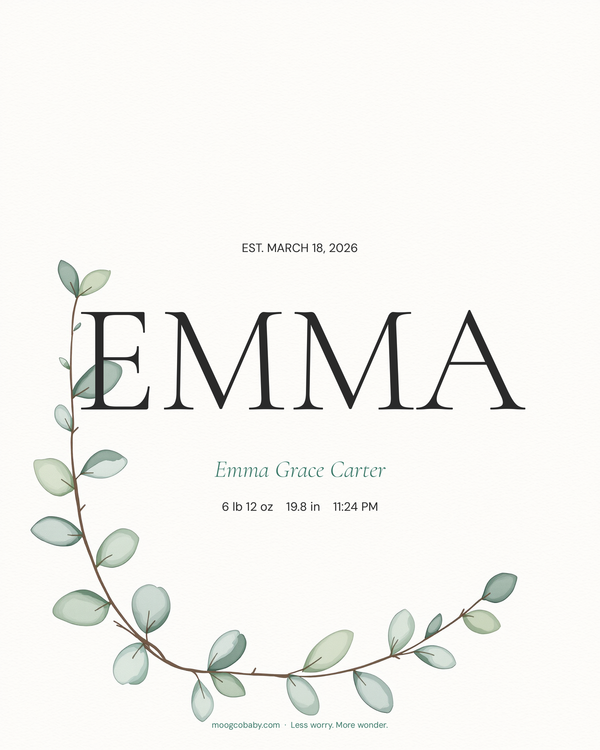 name poster minimal cream emma