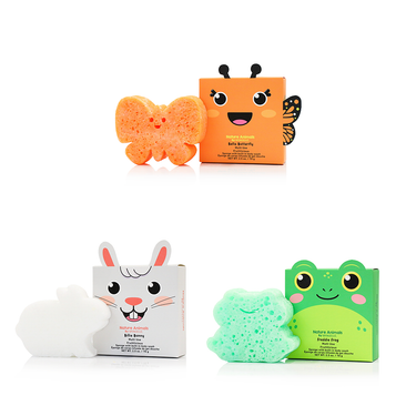 Nature Animals Assorted Pack - Body Wash Infused Buffer for gentle cleansing and fun bath time for babies.
