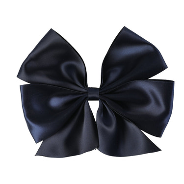 Navy Blue Satin Bow Hair Clip - MOOGCO Baby