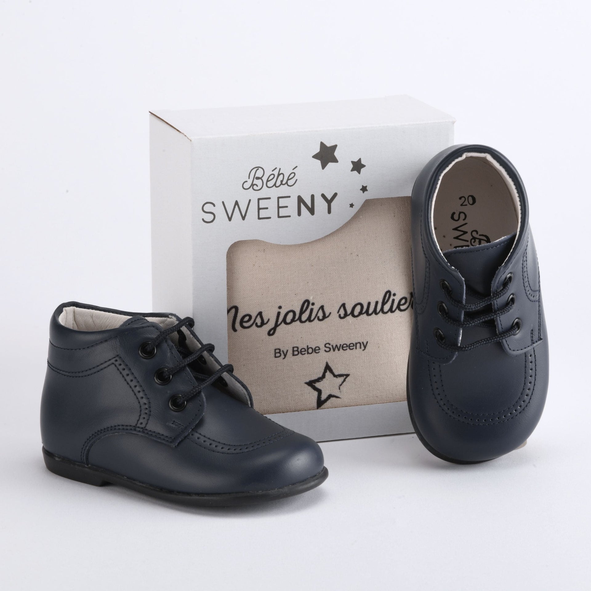 Navy Blue Leather Walker Shoes