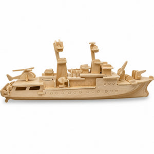Navy Battleship Destroyer Boat Model Kit Wooden 3D Puzzle 13 Inches Long