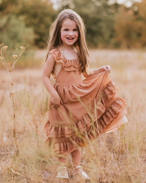 Nellie Ruffle Maxi Dress - Mocha