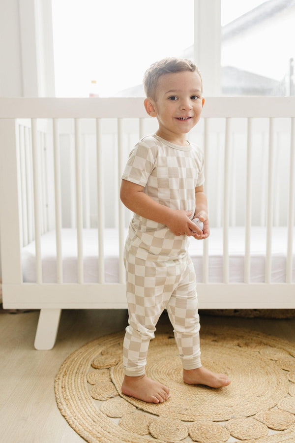 Neutral Checker 2pc Bamboo Pajamas