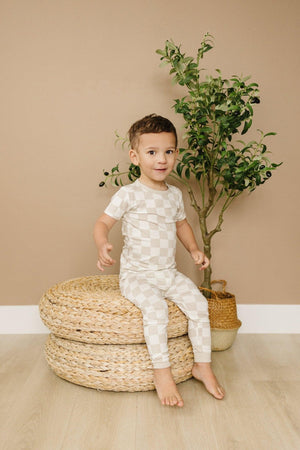 Neutral Checker 2pc Bamboo Pajamas