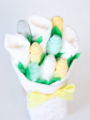 Baby Blossom Company Neutral Dots Baby Gift Set layette bouquet