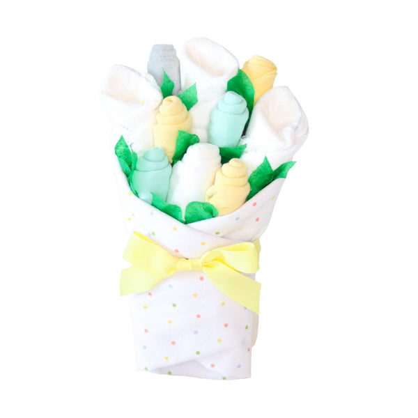 Baby Blossom Company Neutral Dots Baby Gift Set layette bouquet