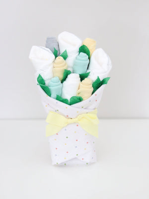 Baby Blossom Company Neutral Dots Baby Gift Set layette bouquet