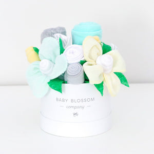 Baby Blossom Company Neutral Hatbox Bouquet Petite baby gift box