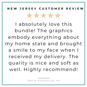 Gift Set: New Jersey Baby Muslin Swaddle Blanket and Burp Cloth/Bib Combo Baby Shower Essential for Newborn