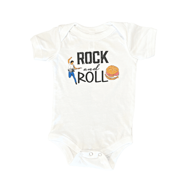 New Jersey Rock and Roll Onesie for babies - stylish short sleeve bodysuit for music-loving little ones.