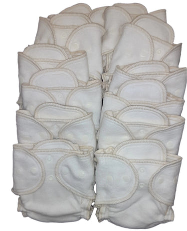 Newborn cotton diaper bundle pack of 12, perfect for eco-friendly diapering solutions.