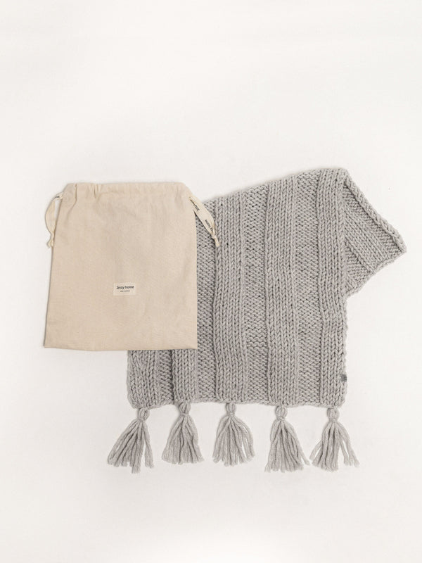 Boho Hand-Knitted Baby Blanket