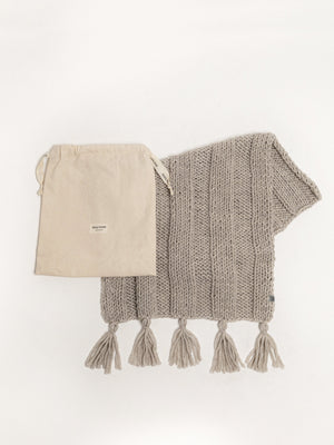 Boho Hand-Knitted Baby Blanket