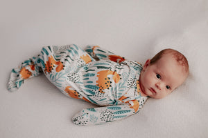 Dinosaur Themed Newborn Knotted Gown